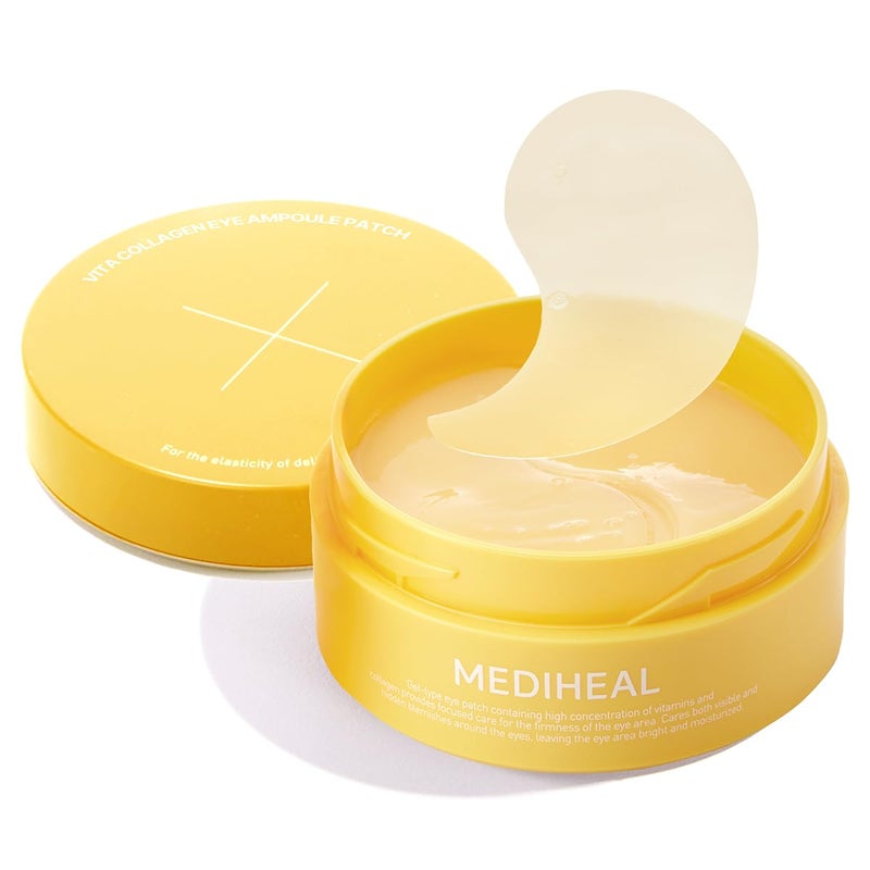 MEDIHEAL Mediheal Vita Collagen Under Eye Patches for  Korean Hydrogel Eye Pads with 7 Vitamin  5 Micro Collagen Moisturizng  Non Irritating Eye Gel Mask Sealing Cap Included 