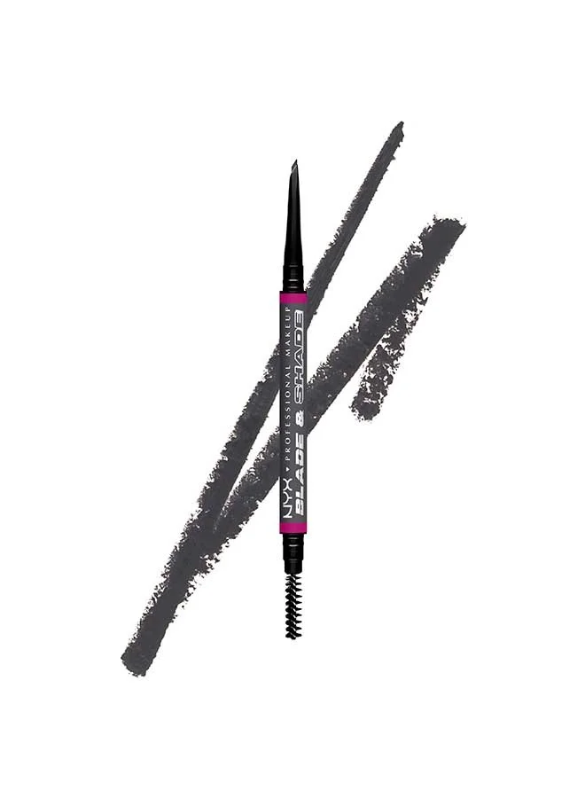 NYX PROFESSIONAL MAKEUP NYX Professional Makeup Blade & Shade, Dual Edged Brow Pencil, Up to 16HR wear, Smooth-glide pigment, Grey