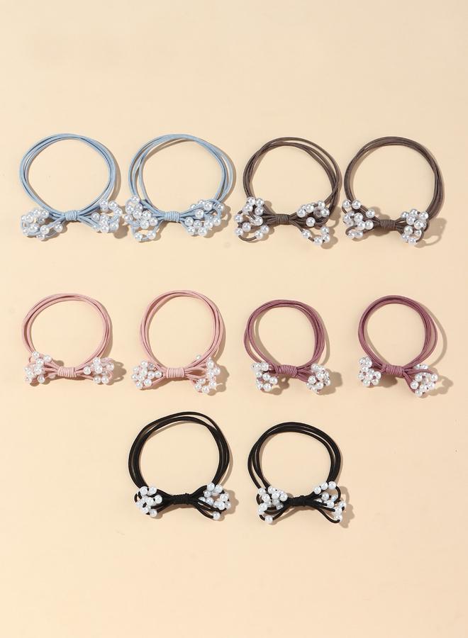 Take Two Set of 10 - Faux Pearl Hair Tie - Image 4