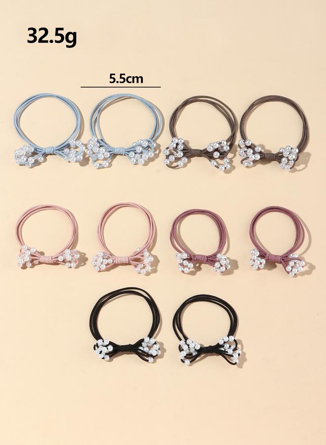 Take Two Set of 10 - Faux Pearl Hair Tie - Image 1
