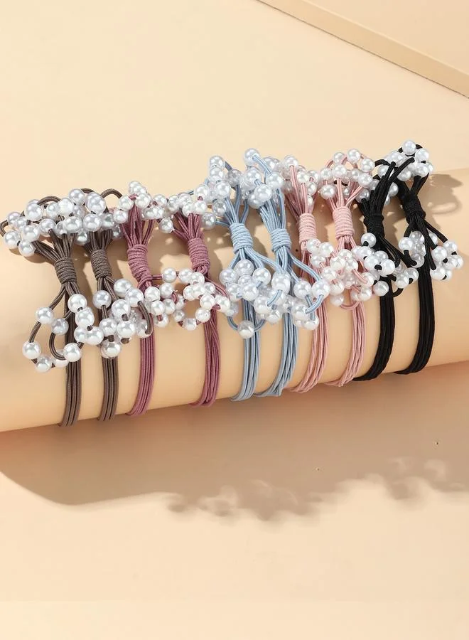 Take Two Multi Set of 10 - Faux Pearl Hair Tie for Women | Best Price UAE