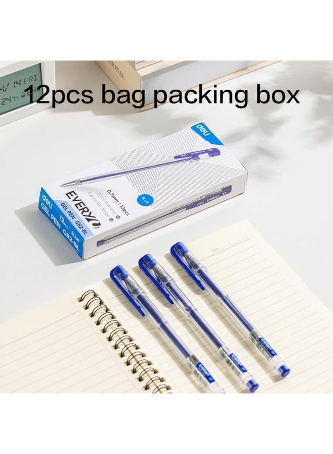 Deli EG82-BL Gel Pen 12-Piece Set, 0.7 mm Tip Size, Blue - Image 2