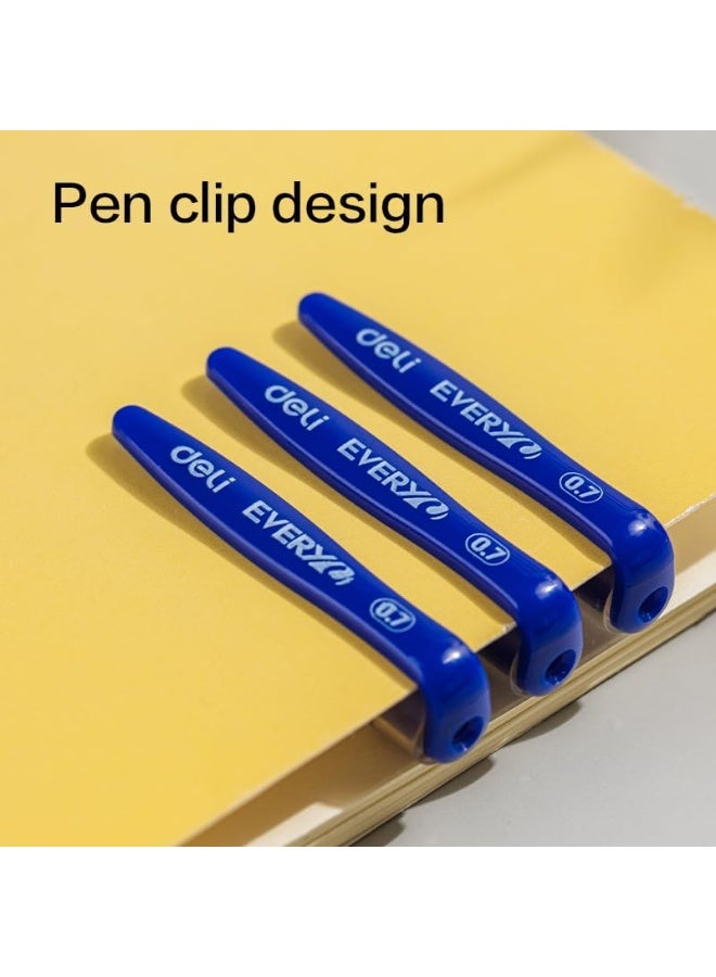 Deli EG82-BL Gel Pen 12-Piece Set, 0.7 mm Tip Size, Blue - Image 4