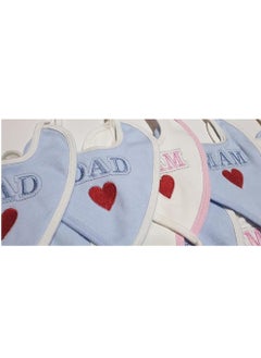Generic Premium Cotton Embroidered Heart Baby Bibs - 12 Pack Available in Assorted Colors Perfect for everyday use and providing comfort and style for both boys and girls!  - Image 4