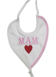 Generic Premium Cotton Embroidered Heart Baby Bibs - 12 Pack Available in Assorted Colors Perfect for everyday use and providing comfort and style for both boys and girls!  - Image 2