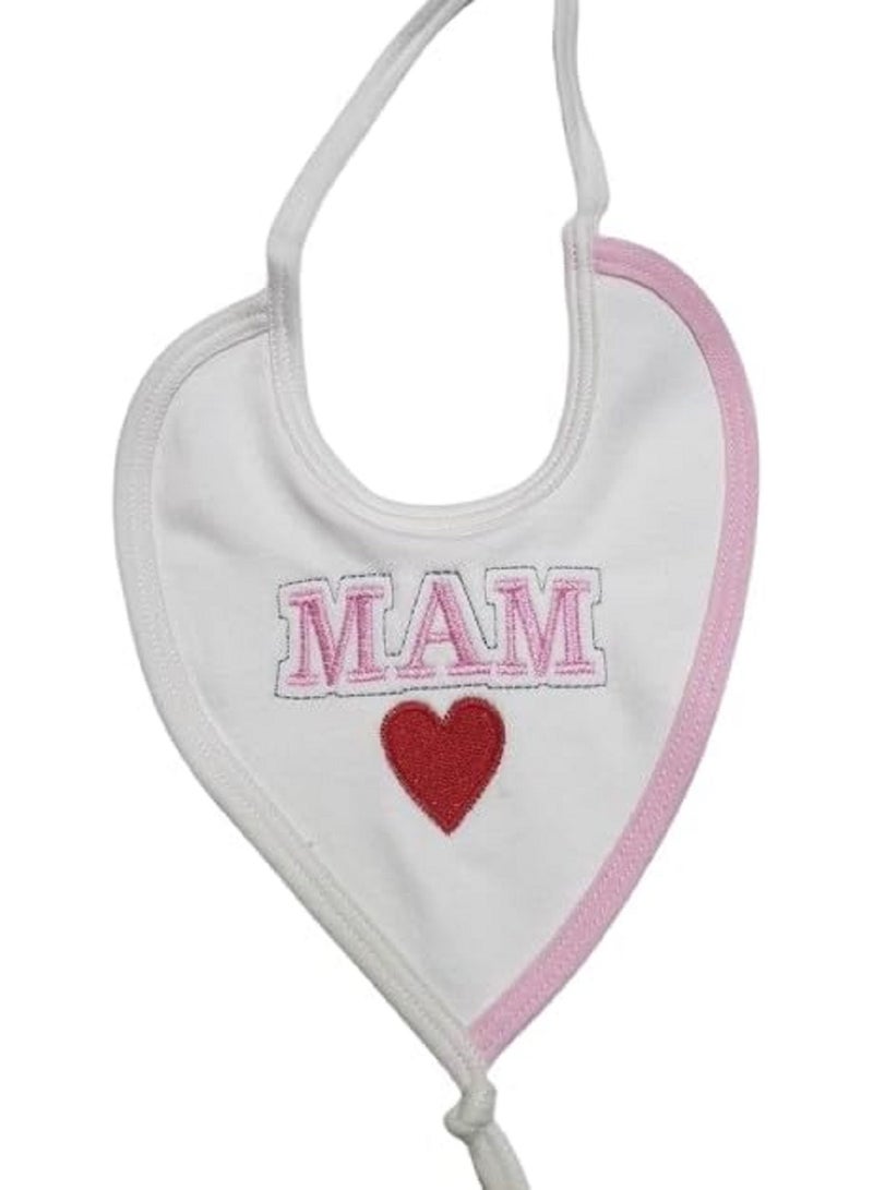 Premium Cotton Embroidered Heart Baby Bibs - 12 Pack Available in Assorted Colors Perfect for everyday use and providing comfort and style for both boys and girls! - Image 2