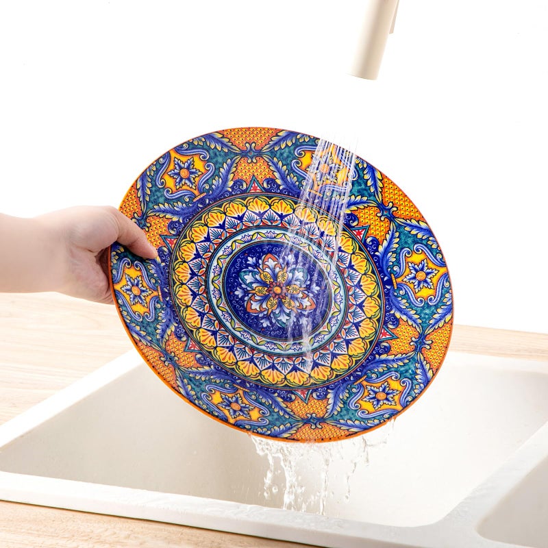 vancasso 18-Piece Dinnerware Sets,Ceramic Plates and Bowls Sets Service for 6, Bohemian Style Porcelain Dishes Set for 6, Microwave and Dishwasher Safe, Scratch Resistant,Non Toxic, Series KRVI - Image 5