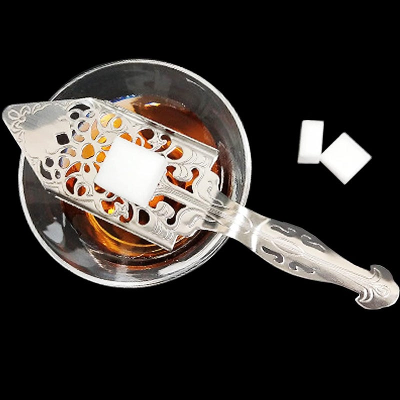 NSBELL 4PCS Stainless Steel Absinthe Spoons Vintage Wormwood Cocktail Bar Glass Cup Drinking Filter Hollowed Out Absinthe Fountain Spoon Dripper (4) - Image 5