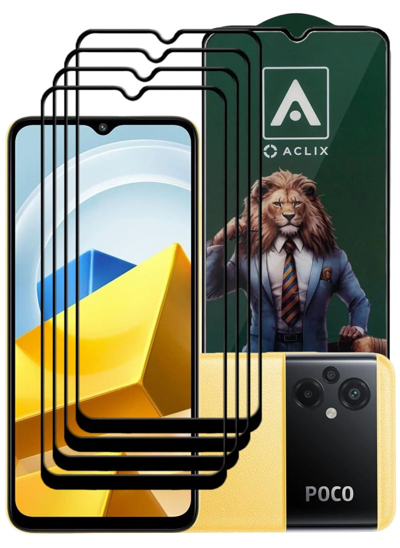 ACLIX 4 Pieces Antistatic ESD Dustproof Premium Quality High Definition Tempered Glass Screen Protector Designed For Xiaomi Poco M5 - Image 1