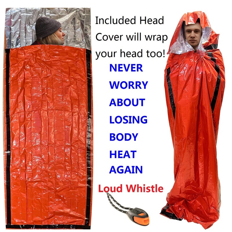 Leberna Portable Emergency Blanket & Bivvy Sack Thermal Sleeping Bag - 2 Pack - Image 4