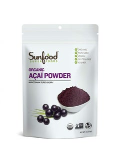 sunfood superfoods Sunfood Acai Powder | Organic & Unsweetened | 100% Raw Freeze Dried Berries | Natural Antioxidant | Non-GMO, Gluten-Free | Ultra-Clean: No Fillers, Additives, Preservatives | 4 Ounce Bag  - Image 1