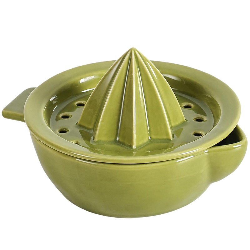 Tuioyoc Ceramic Citrus Lemon Orange Juicer Manual Squeezer, Hand Juicer Reamer Rotation Press with 6.8oz Bowl, Strainer Lid, Spout, Handle, Dishwasher Safe, Easy to Clean - Image 1