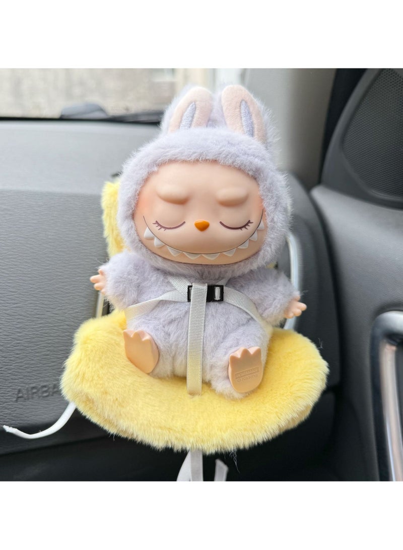 general LABUBU Car Aromatherapy Sofa Ornament 2nd Generation Sit Party Doll Safety Seat 15cm Accessories - Image 1