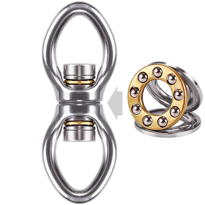 Dolibest Dolibest Swing Swivel with 2 BearingSafest Rotational Device Hanging Accessory for Aerial Silks Dance Web Tree Swing Yoga Sets Hanging Hammock 800LB Capacity 
