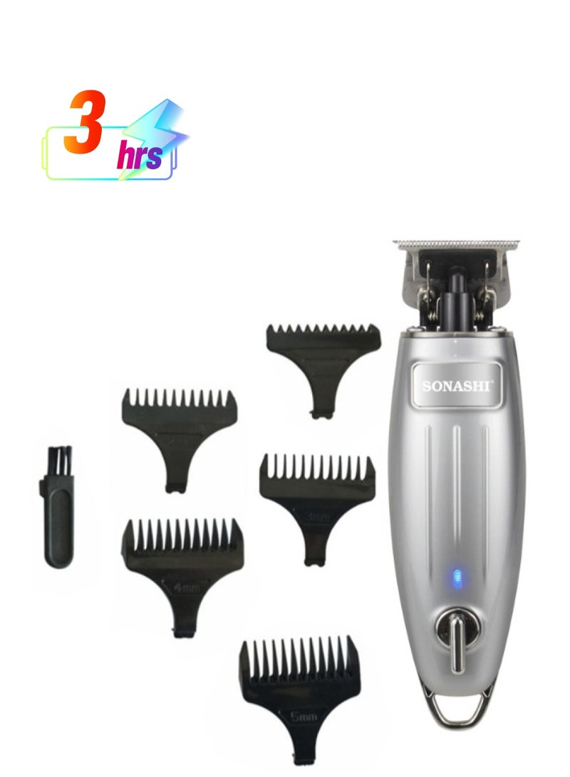 SONASHI Rechargeable Hair Clipper With TType Cutter Blade HighSpeed Motor With 3 Hours Continuous Working  Portable Sharp And Durable Cordless Hair Clipper For Men SHC-1054 Silver - Image 1