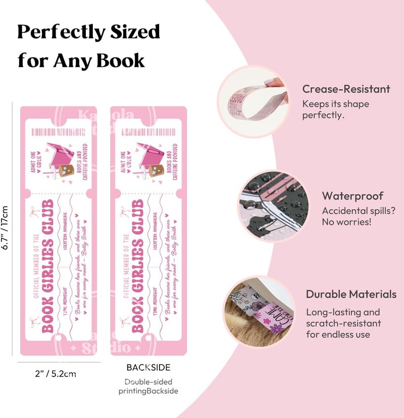 Kaciola Studio 10 PCS Book Lovers Club Bookmarks,Funny Bookmarks for Women,Double Sided Romance Booklover Gifts,Book Club Gifts for Romance Reader Friends Girls - Image 5