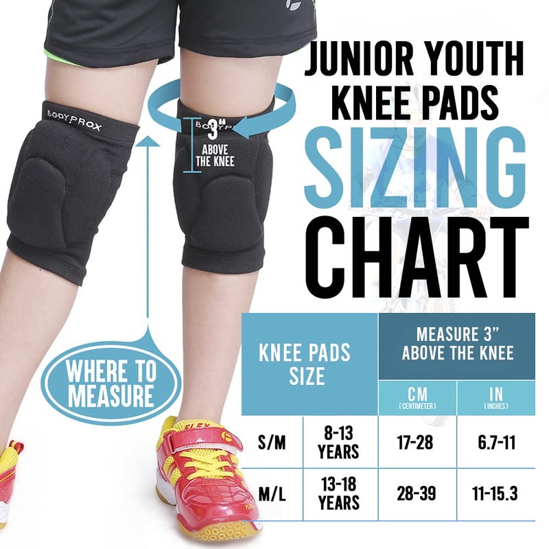 Bodyprox Volleyball Knee Pads for Junior Youth, 1 Pair Unisex (8-13 Years) - Image 3