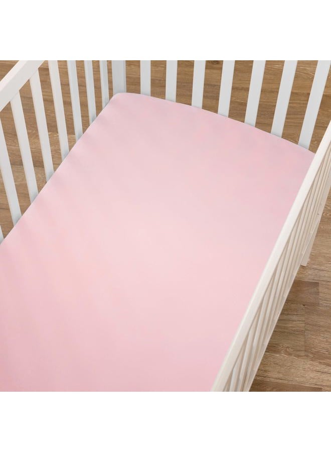 TL Care Natural Breathable 100% Cotton Jersey Knit Fitted Crib Sheet for Standard Crib and Toddler Mattresses, Pink, 28 x 52, for Girls - Image 5