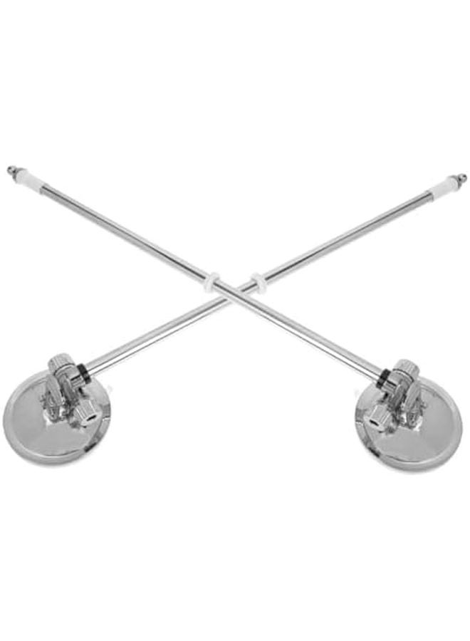 Mikinona 2 Pack Silver Car Suction Flag Pole Mount Kit Lightweight Portable Vehicle Flagpole Base - Image 2