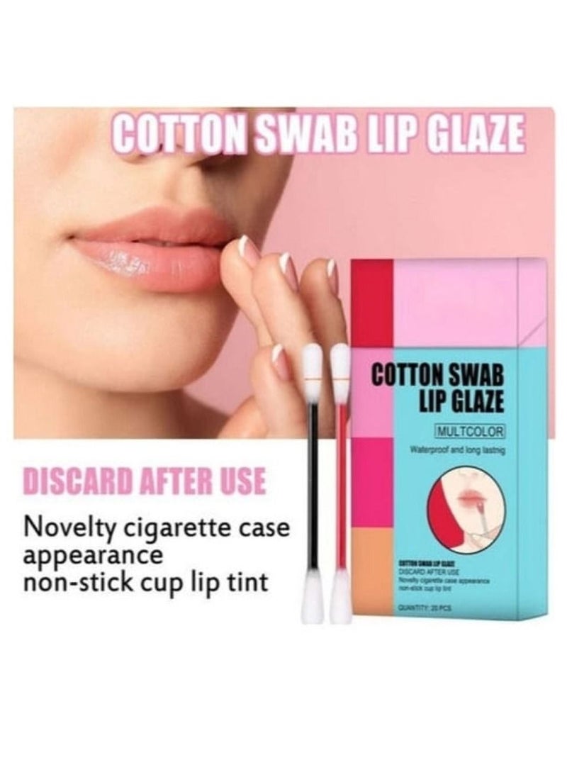 Generic - 20 Pcs Non-Stick Cotton Swab Tattoo Lipstick Nude - Image 1