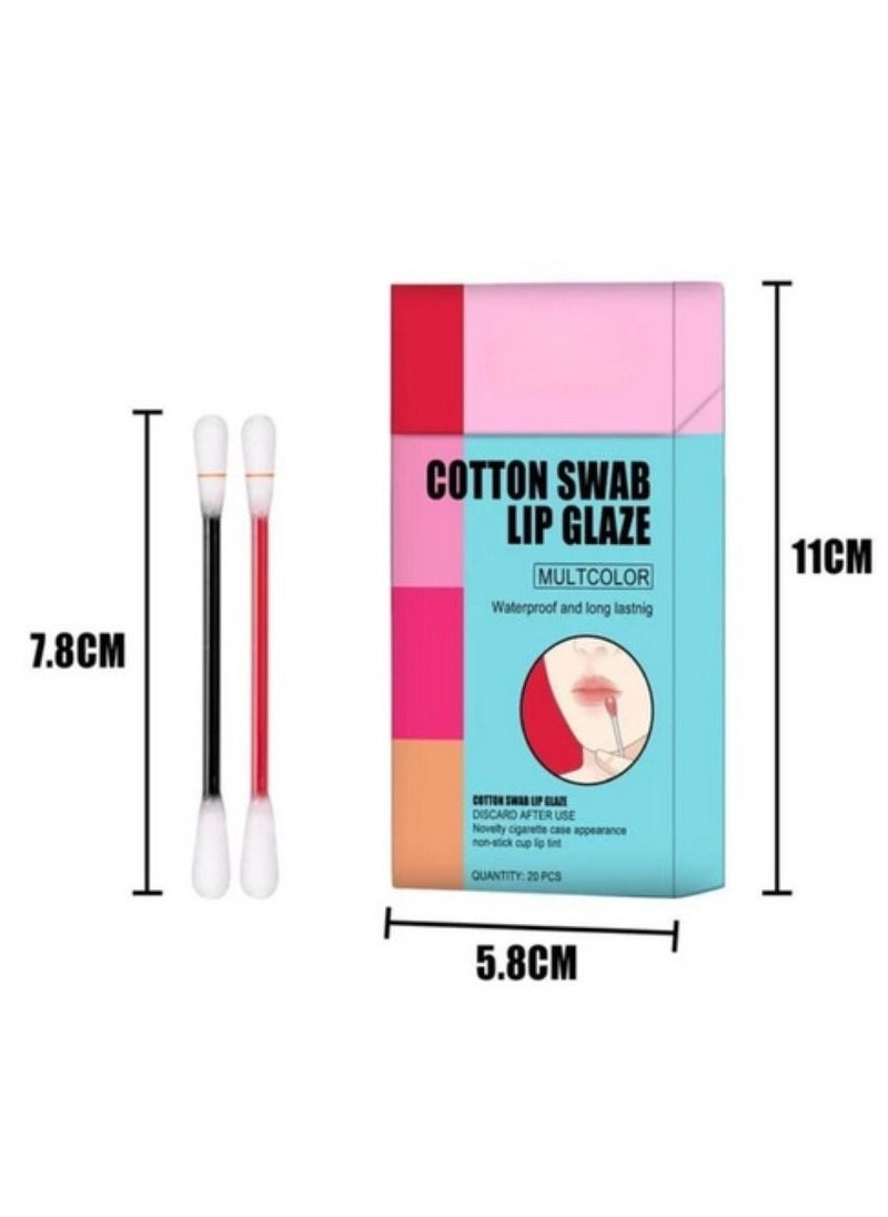Generic - 20 Pcs Non-Stick Cotton Swab Tattoo Lipstick Nude - Image 1