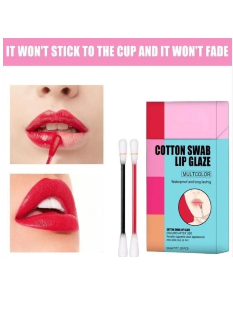 Generic - 20 Pcs Non-Stick Cotton Swab Tattoo Lipstick Nude - Image 1