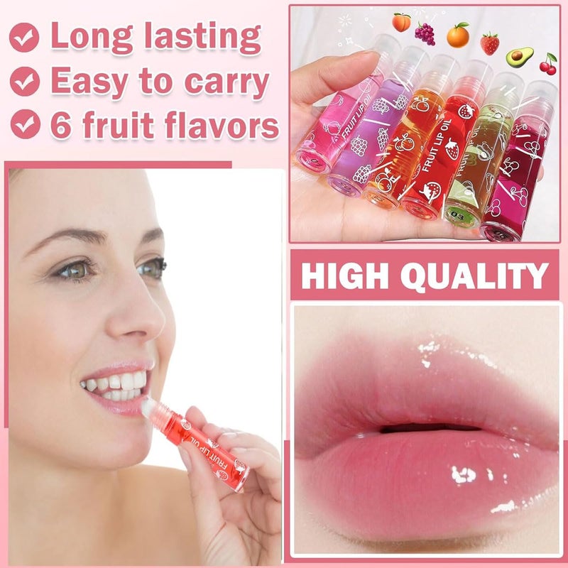 Baorder 6Pcs Roll-On Lip Gloss Set,Fruit Flavored Roll On Rollerball Lip Oil,Transparent Plumping Lip Gloss for Teens and Kids,Non Toxic Lip-Makeup Set - Image 3