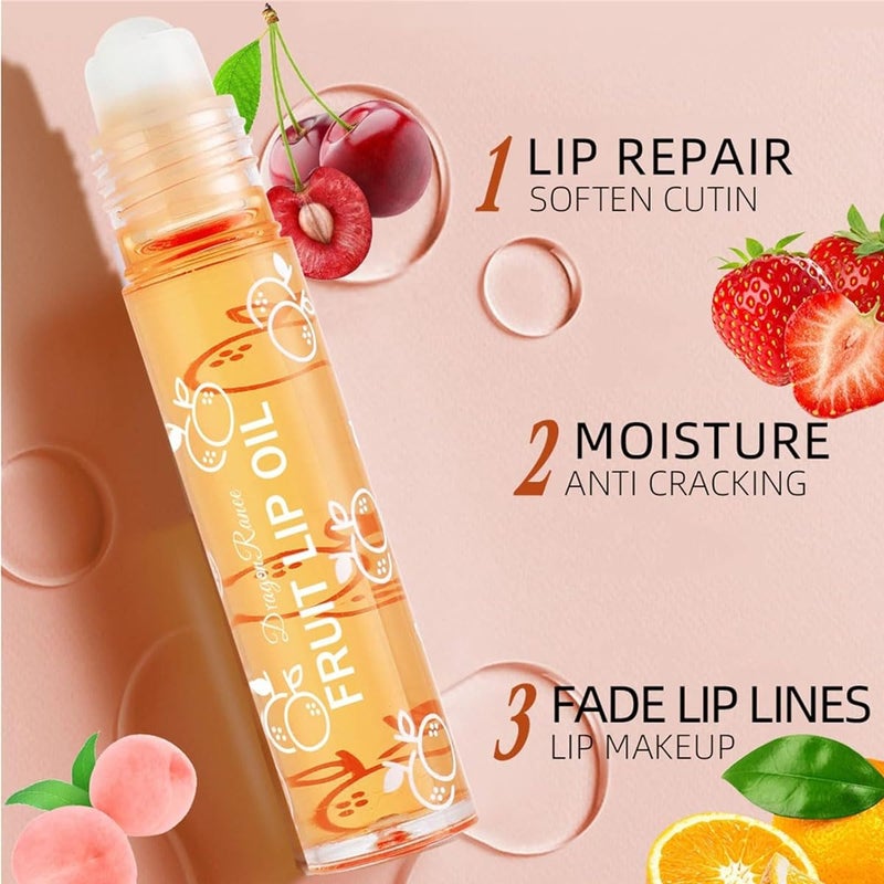 Baorder 6Pcs Roll-On Lip Gloss Set,Fruit Flavored Roll On Rollerball Lip Oil,Transparent Plumping Lip Gloss for Teens and Kids,Non Toxic Lip-Makeup Set - Image 2
