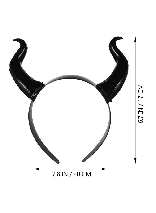 Leorx Devil Horns Headband Black Cosplay Horn Hair Hoop Halloween Dress Up Party Hair Accessories Hairdress - Image 3
