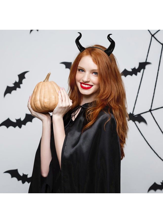 Leorx Devil Horns Headband Black Cosplay Horn Hair Hoop Halloween Dress Up Party Hair Accessories Hairdress - Image 4