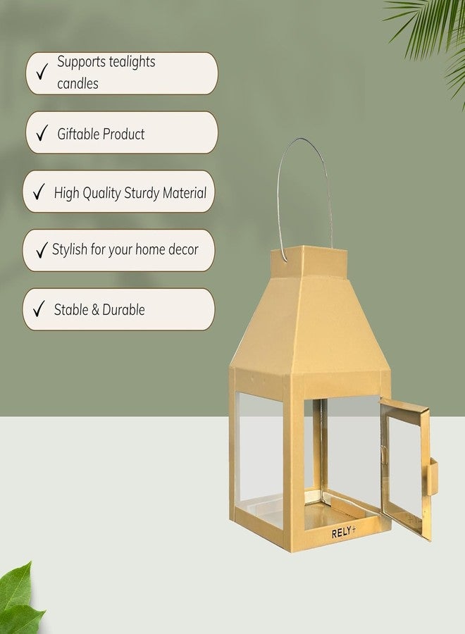 Rely+ Metal Candle Holder Lantern Decor Hanging Tealight Holder for Home Decoration Antique Collection Candle Lanterns 5.5 Inch Pack of 2 - Image 4