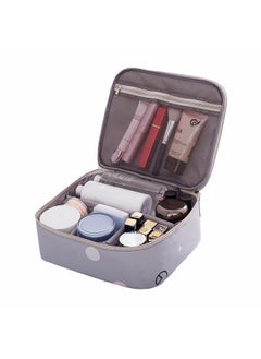 Wolpin Makeup Kit Storage Organizer Cosmetic Travel Toiletry Vanity Bag with Adjustable Compartment Zip Pocket Makeup Brush Holder, Waterproof Portable (24 x 20 x 8.5 cm) Gray Circles - pzsku/Z7ABABE31B0051EC0EFDBZ/45/_/1738306067/dbf37c12-8571-460f-8a5d-5d285f131754