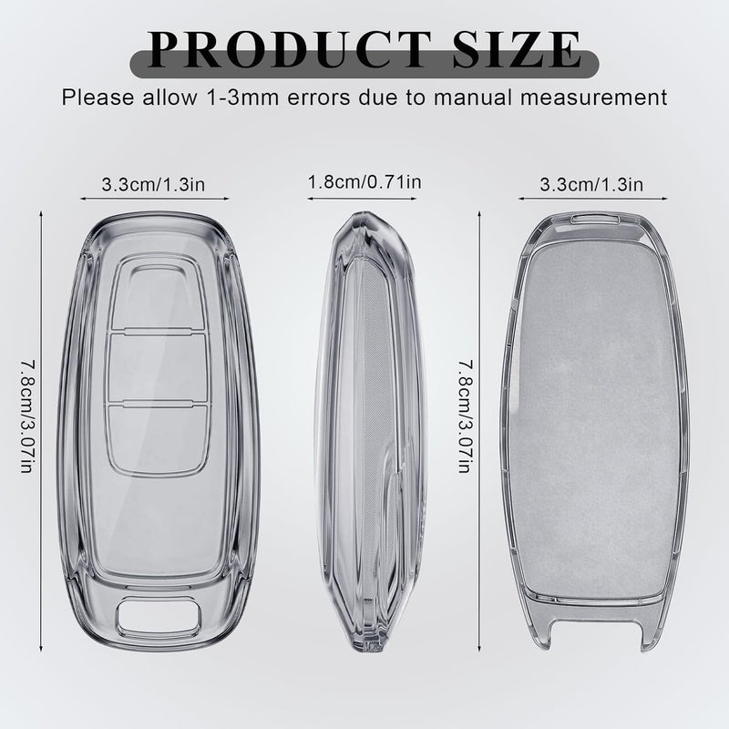 OFFCURVE Transparent Car Key Cover Case for Audi Models with Keychain - Image 4