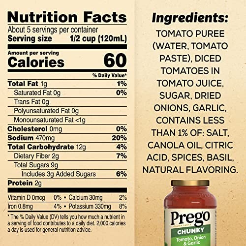 Prego Chunky Tomato with Garlic and Onion Pasta Sauce, 24 Oz Jar - Image 2