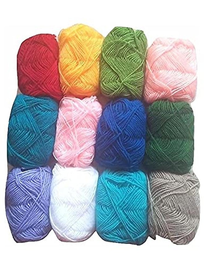 LEEHELTON® Yarn for Crochet and Knitting and Crafting 12 Piece multicoloure