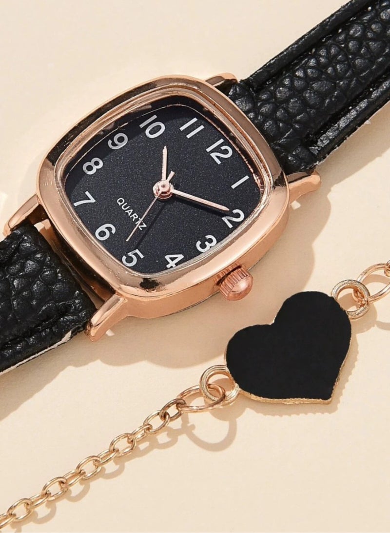 Women's Water-Resistant Leather Analog Watch Set - Classic Stylish Design for Business & Casual Wear - Elegant Ladies Wristwatch Gift for Her - Image 3