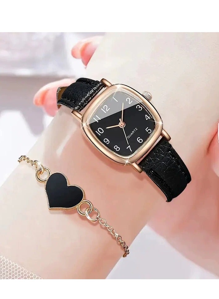 Women's Water-Resistant Leather Analog Watch Set - Classic Stylish Design for Business & Casual Wear - Elegant Ladies Wristwatch Gift for Her - Image 5