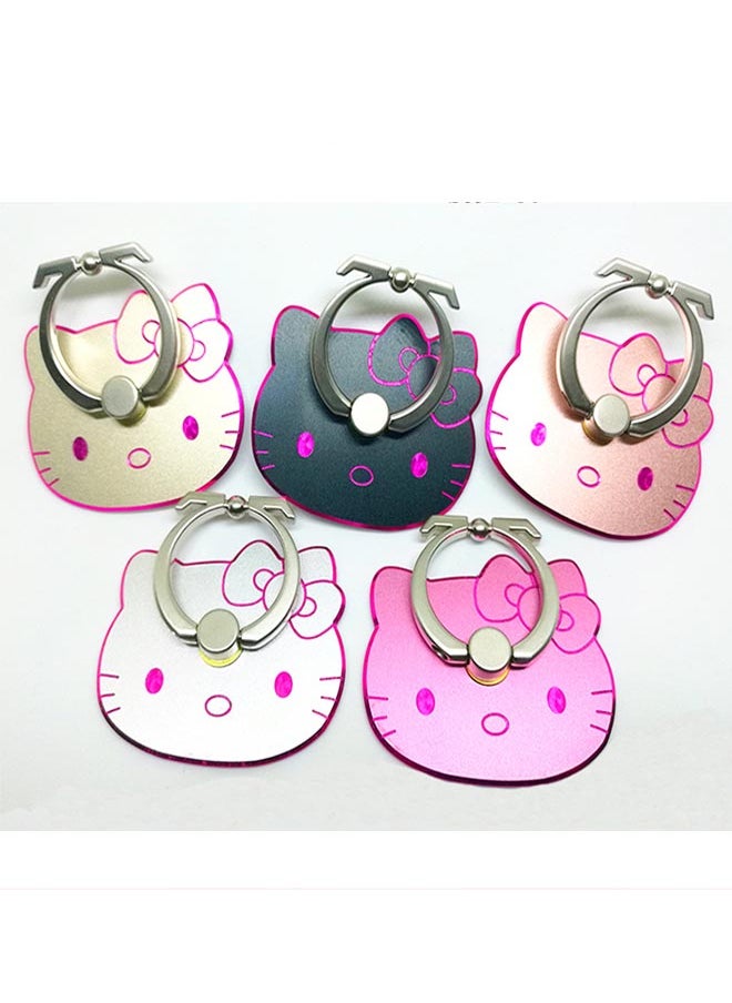 بي سيستر - 2-Pieces Creative Flower Metal Mobile Phone Ring Desktop Folding Mobile Phone Holder Ring - Image 1