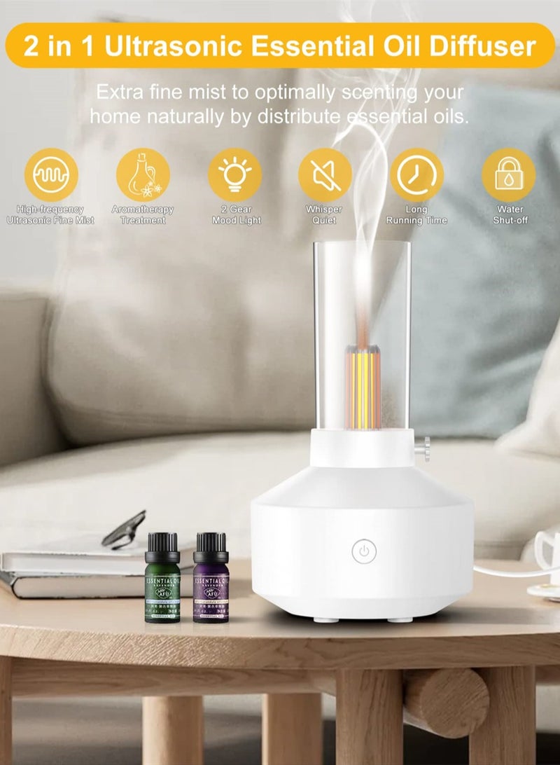 Essential Oil Diffuser, Ultrasonic Diffusers for Essential Oils, Silent Aromatherapy Mini Humidifier with Mood Light, Cool Mist Diffuser with Waterless Auto Shut-Off Protection for Home, Office - Image 2