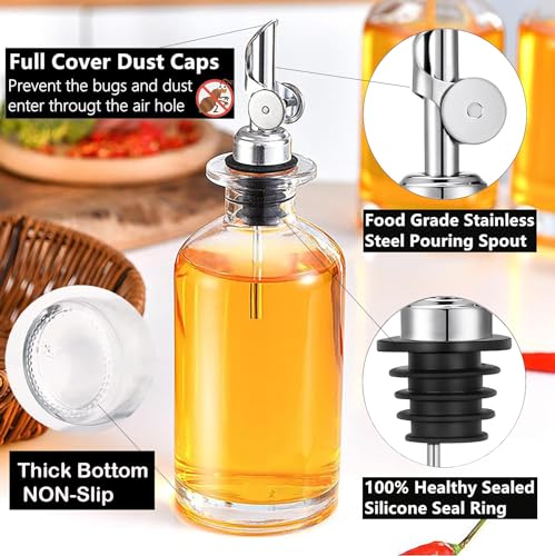 Pafusen 2 Pack Auto Flip Olive Oil Dispenser Spout, Liquor Pour Spout, Oil Dispenser Top, Easily Turn Your Bottles into Dispensers for Liquor, Vinegar, Oils, Weighted Pourer, Silvers - Image 3