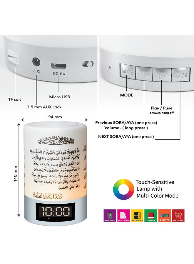 سندس سماعة بلوتوث لتشغيل التلاوات القرآنية مع جهاز تحكم عن بُعد أبيض/ أسود - Image 4
