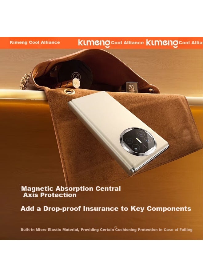 Kumeng Cool Alliance Magnetic Axis Huawei Mate X5 Phone Case X5 Collector's Edition Protective Cover Genuine Leather Ultra-thin Anti-drop Magnetic Axis X3 Folding Screen High-end Business Men And Women - Image 3