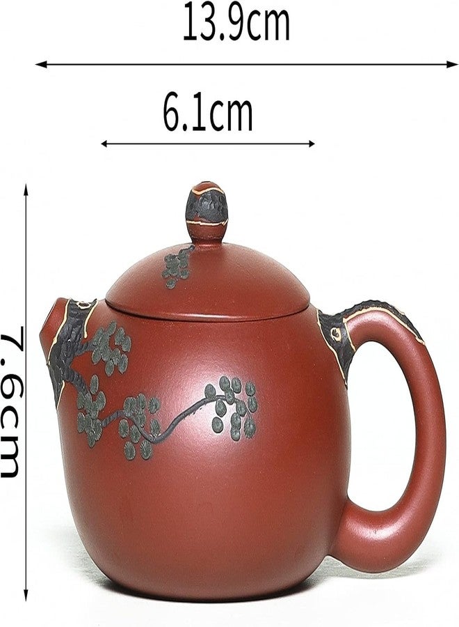 SILINE Zisha Teapot 8.6 Oz,Genuine Handmade Yixing Clay Tea Pot, Infuser Brew Chinese Kung Fu Tea Maker Set - Flower Xishi - Image 3