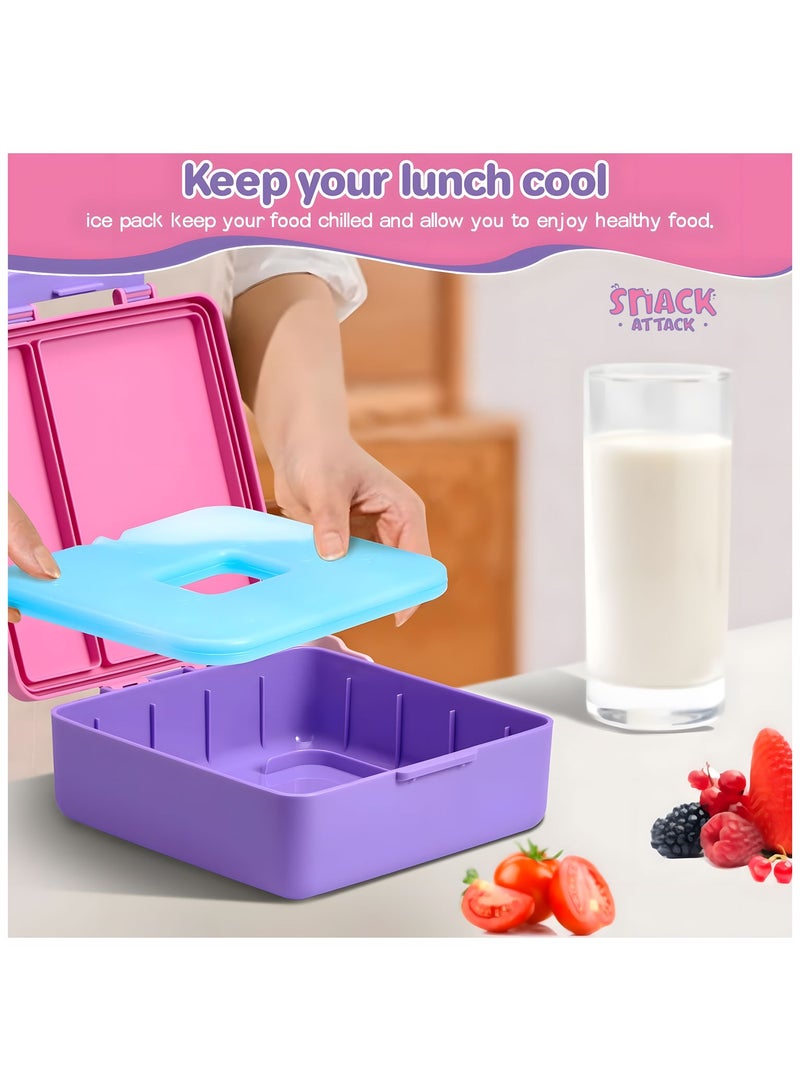 Snack attack nack Attack Ballerina Bento Lunch Box for Girls – Leakproof 3-Compartment Lunchbox with Ice Pack – BPA-Free, Food-Grade, Cute Princess Dance Design – Ideal for School, Daycare & Picnics – Pink - Image 4