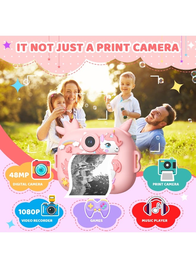 Generic Instant camera for kids Dinosaur – Thermal printing – Jurassic shockproof case – 3 rolls included – Photo/Selfie – Video 1080P – 32 GB educational memory card - Image 2