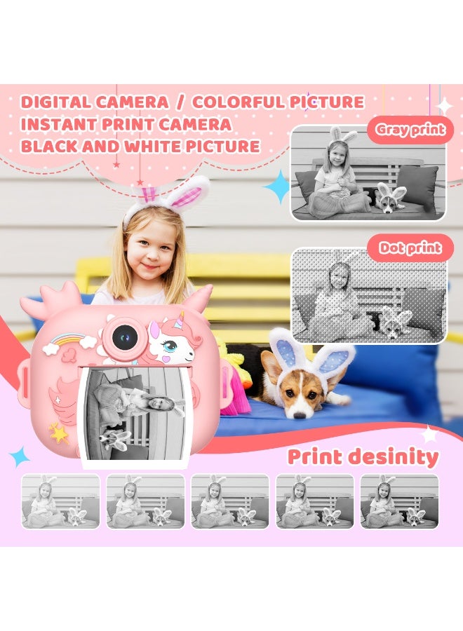 Generic Instant camera for kids Dinosaur – Thermal printing – Jurassic shockproof case – 3 rolls included – Photo/Selfie – Video 1080P – 32 GB educational memory card - Image 4