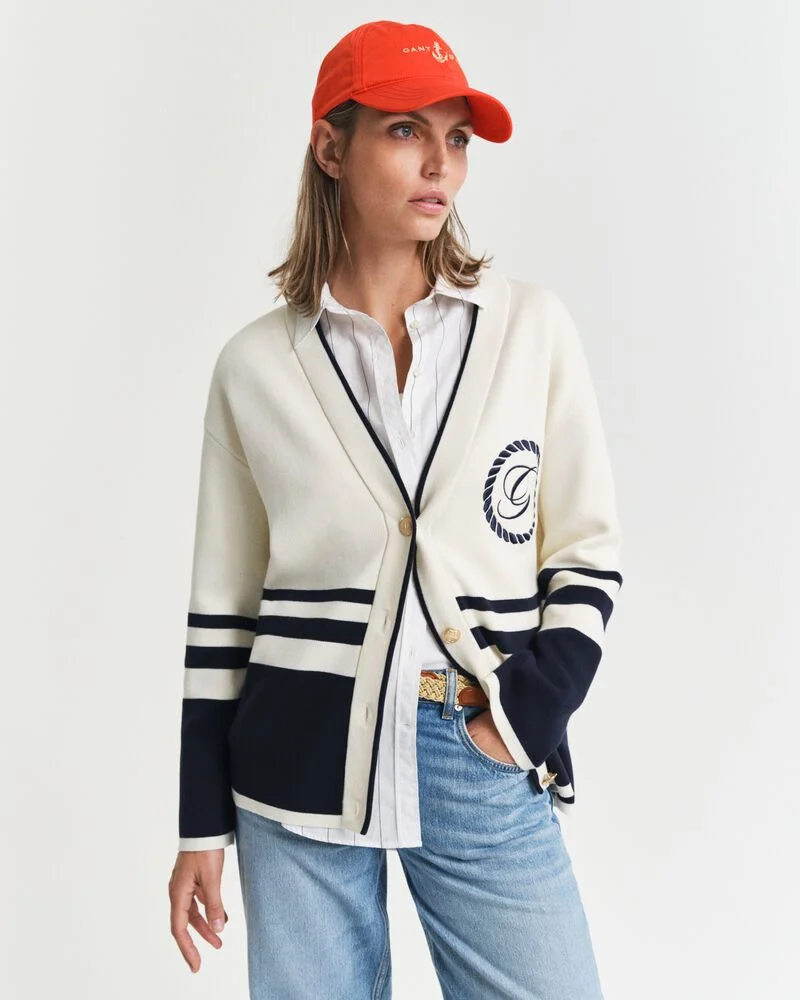 GANT Gant Varsity V-Neck Cardigan