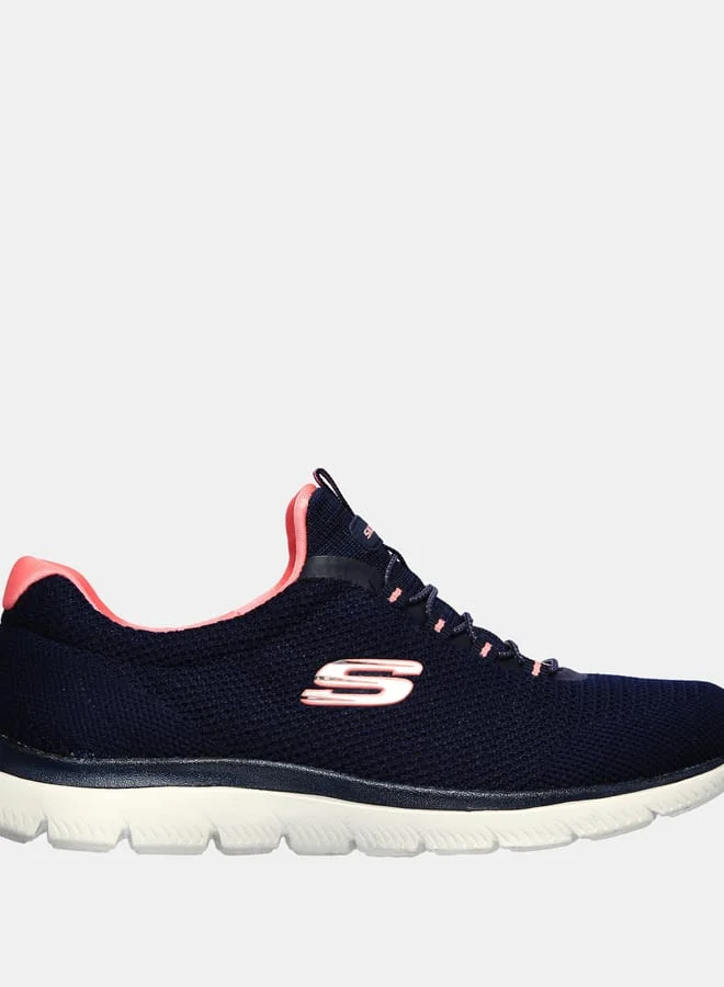 سكيتشرز Womens Summits Slip-On Lace-Up Trainers - 149206-NVPK