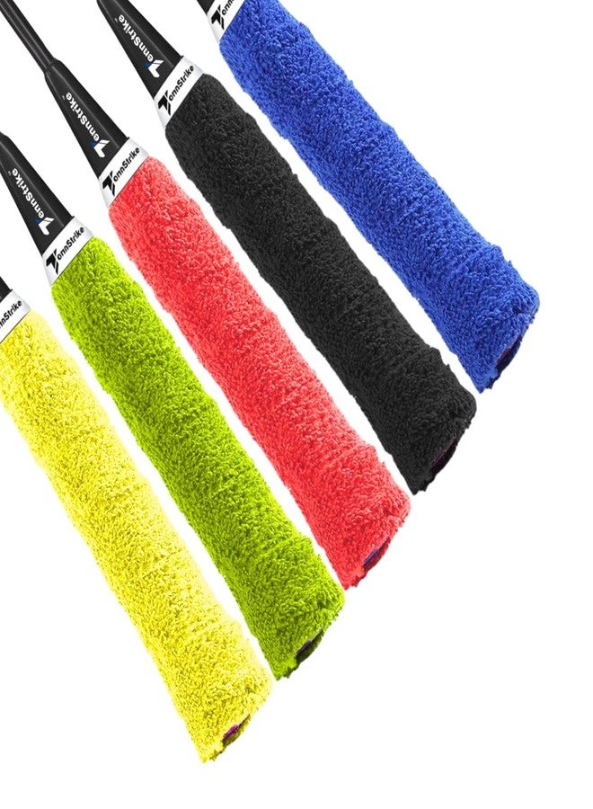 Tennstrike Towel Grip for Badminton | High Moisture & Sweat Absorption | Cushioned Feel with Firm Hold | Anti-Slip Towel Overgrip | Multiple Colors | Pro Player Choice - Image 1