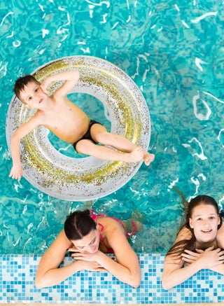 Pool Float,Pool Floats Kids Summer Glitter Pool Tube with Confetti,Transparent Inflatable Floating Tubes for Adults and Kids,Gold - view 4